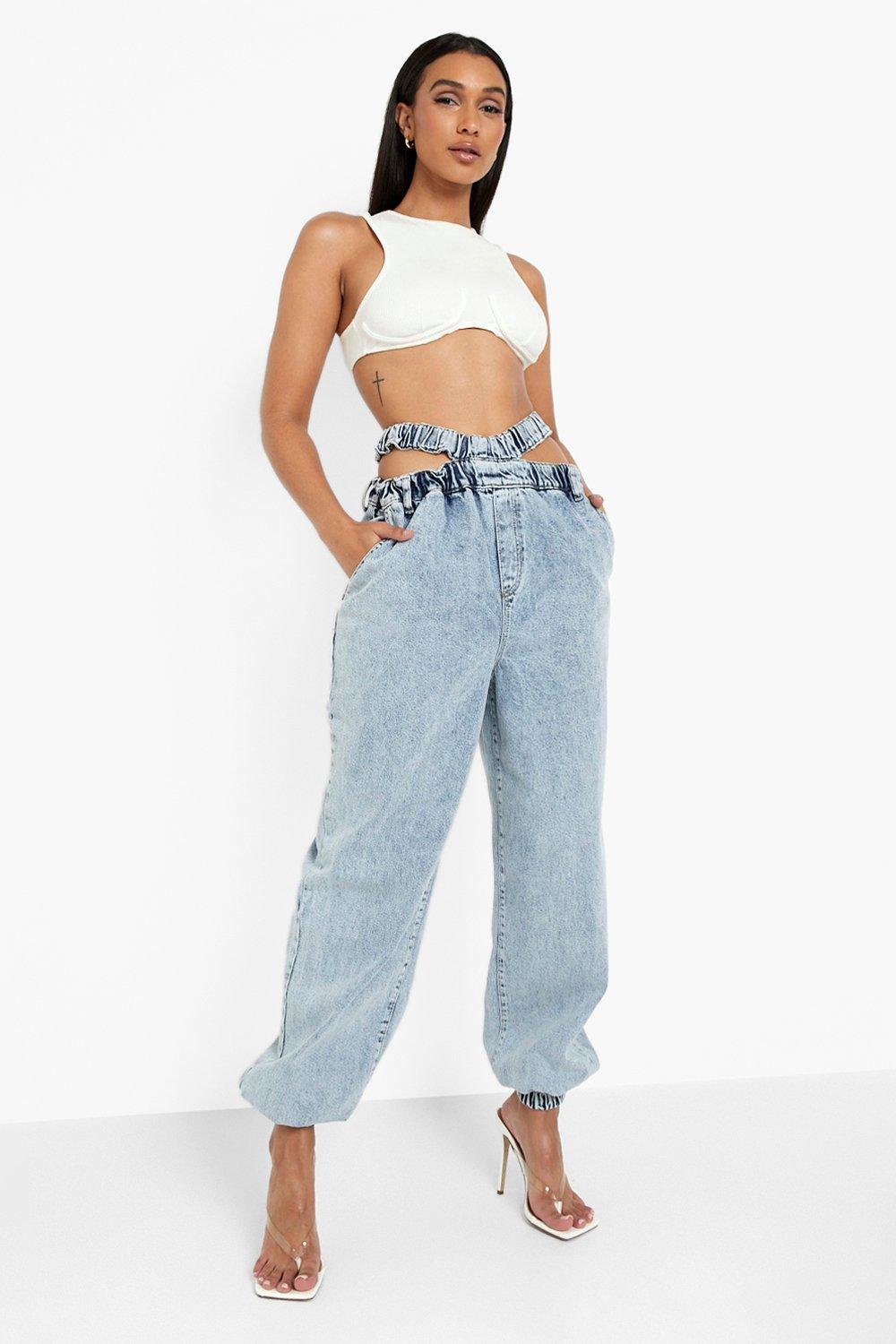 Acid wash denim joggers new arrivals